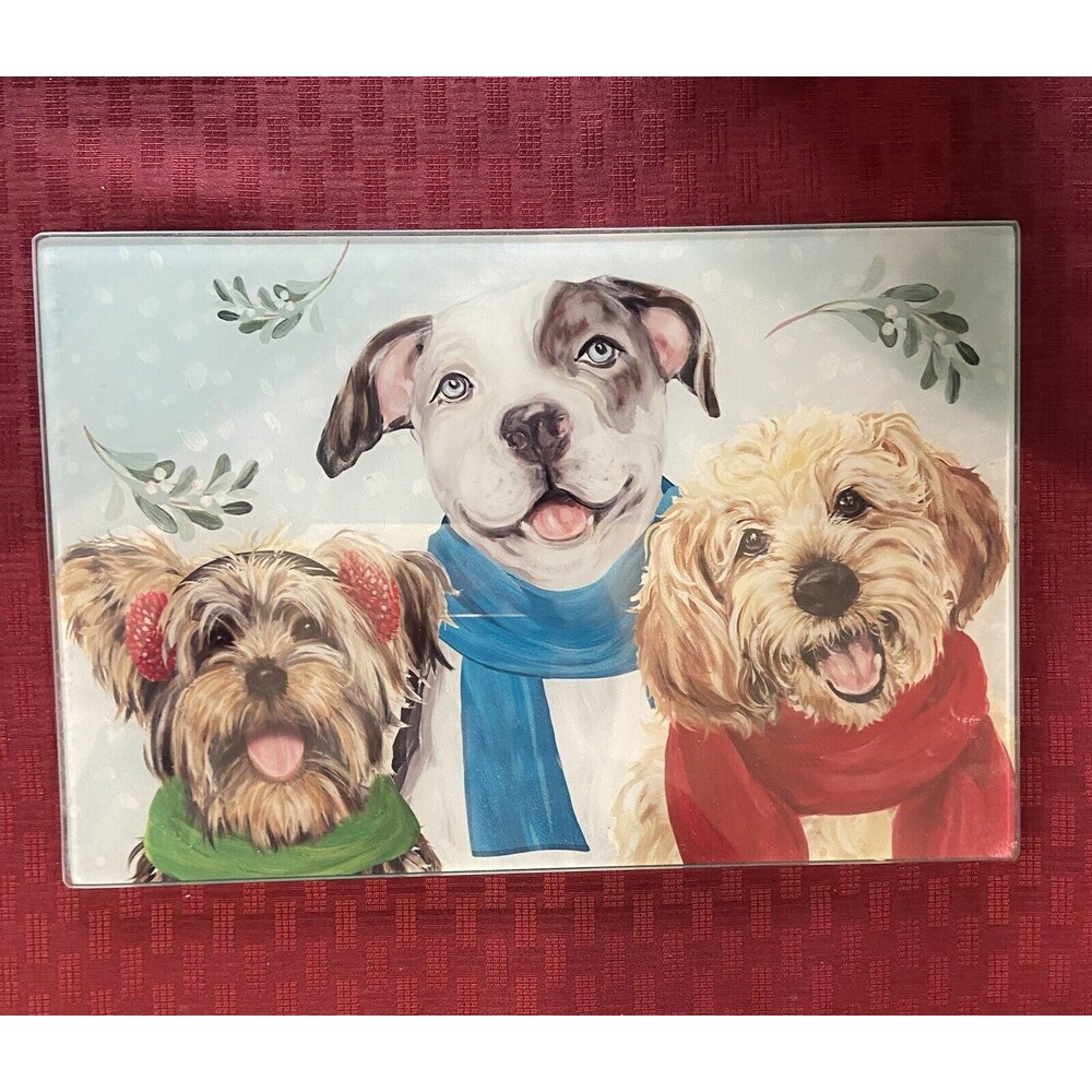 "Doggo Pals" Glass Cutting Or Serving Board.